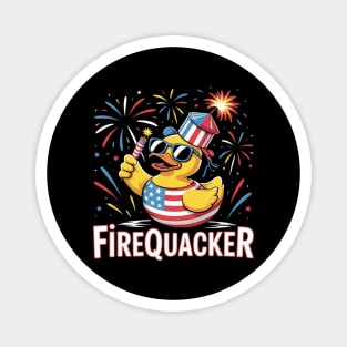 4th of July Duck Firequacker Patriotic Fourth of July Funny Magnet